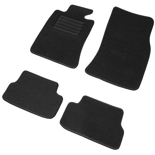 DBS Alfombrillas de Coche - A Medida - Alfombrillas para Coche - 4 uds. - Antideslizante - Moqueta en Negro 900 g/m² - Aspecto Terciopelo - Modelo Star - 1763960