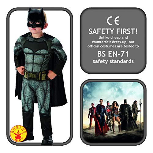 DC Comics - Disfraz de Batman Deluxe para niños, Justice League, 5-6 años (Rubies 640809-M) DC Comics - Disfraz de Batman Deluxe para niños, Justice League, 5-6 años (Rubies 640809-M)