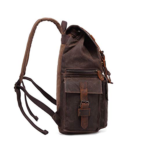 DC Wesley Mochila retro de lona para hombre de 15.6 pulgadas, bolsa de viaje al aire libre, mochila impermeable para mujer, gran capacidad, 33 x 16 x 43 cm (color: amarillo) DC Wesley Mochila retro de lona para hombre de 15.6 pulgadas, bolsa de viaje al aire libre, mochila impermeable para mujer, gran capacidad, 33 x 16 x 43 cm (color: amarillo)