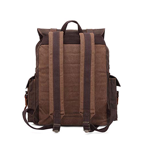 DC Wesley Mochila retro de lona para hombre de 15.6 pulgadas, bolsa de viaje al aire libre, mochila impermeable para mujer, gran capacidad, 33 x 16 x 43 cm (color: amarillo) DC Wesley Mochila retro de lona para hombre de 15.6 pulgadas, bolsa de viaje al aire libre, mochila impermeable para mujer, gran capacidad, 33 x 16 x 43 cm (color: amarillo)
