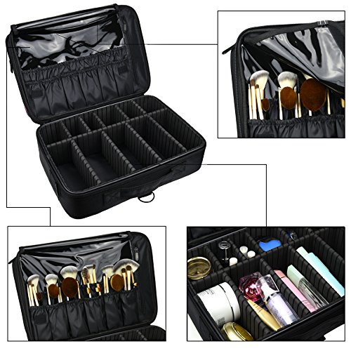 DCCN Maletín cosmético Profesional. Neceser Beauty Case Equipaje de Viaje con Correa