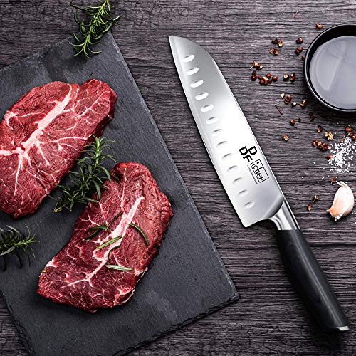 DDF iohEF Cuchillo de Cocina, Cuchillo de Cocinero Santoku Profesional 18cm Acero Inoxidable Alemán Hoja Mango Ergonómico para Vegetales, Frutas, Carne, La Cocinas y Restaurantes Caja de Regalo DDF iohEF Cuchillo de Cocina, Cuchillo de Cocinero Santoku Profesional 18cm Acero Inoxidable Alemán Hoja Mango Ergonómico para Vegetales, Frutas, Carne, La Cocinas y Restaurantes Caja de Regalo