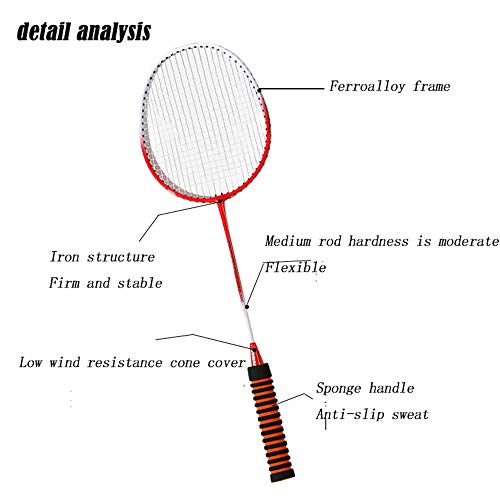 De Bádminton para 2 O 4 Jugadores - Set con Raquetas con 3 Volantes - Ideal para Niños Y Adultos Y Familia - para Actividades Al Aire Libre Jardín Playa,Amarillo