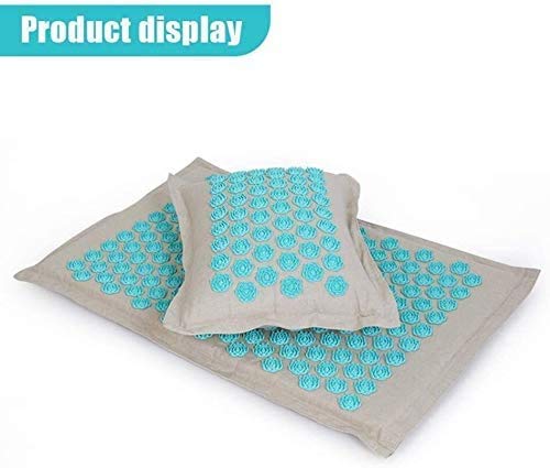 De gama alta acupresión Mat, Yoga Mat, Mat acupuntura con la almohadilla de algodón y lino for aliviar el dolor de espalda y cuello, relajar los músculos - con bolsa de estera de yoga ( Color : Blue )