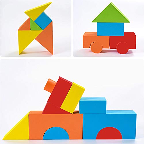deAO Bloques de Construcción Gomaespuma Juguete para Aprendizaje Creativo Infantil Conjunto de Cubos Multicolores 131 Piezas