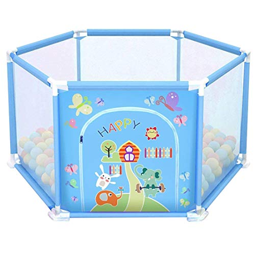deAO Parque de Juegos Infantil Corralito para Bebé Incluye Bolas de Colores (Hexagonal Azul) deAO Parque de Juegos Infantil Corralito para Bebé Incluye Bolas de Colores (Hexagonal Azul)