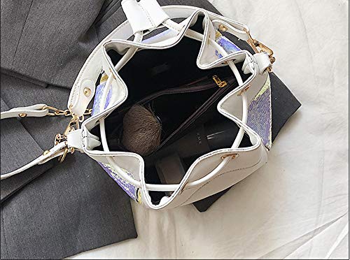 DEAR-JY Bolso Bandolera, Bolso de Las Mujeres de Moda Chica con Lentejuelas Cubo Bolsos Moda Bling Lentejuelas Bolso Bandolera Cadena Femenina Bolso con cordón Bolsos de Las Mujeres,White DEAR-JY Bolso Bandolera, Bolso de Las Mujeres de Moda Chica con Lentejuelas Cubo Bolsos Moda Bling Lentejuelas Bolso Bandolera Cadena Femenina Bolso con cordón Bolsos de Las Mujeres,White