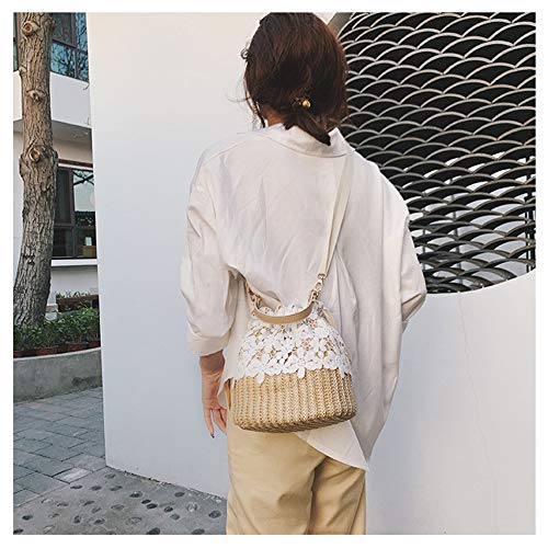 DEAR-JY Bolso Tejido a Mano, versión Coreana de la Bolsa de Mensajero Salvaje, Encaje de Moda Tejido a Mano, Bolso de Hombro, Bolsa de Cubo de Moda, Ideal para Vacaciones,B DEAR-JY Bolso Tejido a Mano, versión Coreana de la Bolsa de Mensajero Salvaje, Encaje de Moda Tejido a Mano, Bolso de Hombro, Bolsa de Cubo de Moda, Ideal para Vacaciones,B