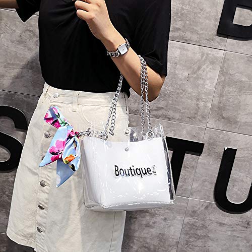 DEAR-JY Bolsos Transparentes, Bolso Claro del Bolso del Cubo de Las Mujeres Bolsos de Hombro Transparentes de Las Mujeres de Las señoras Messenger Beach Compras Ocasionales Bufandas Bolsos,Blanco DEAR-JY Bolsos Transparentes, Bolso Claro del Bolso del Cubo de Las Mujeres Bolsos de Hombro Transparentes de Las Mujeres de Las señoras Messenger Beach Compras Ocasionales Bufandas Bolsos,Blanco