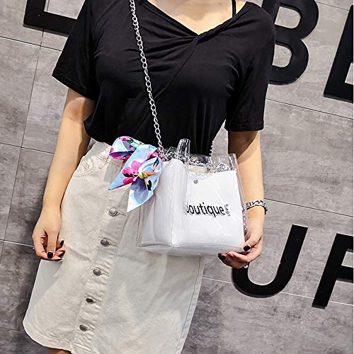 DEAR-JY Bolsos Transparentes, Bolso Claro del Bolso del Cubo de Las Mujeres Bolsos de Hombro Transparentes de Las Mujeres de Las señoras Messenger Beach Compras Ocasionales Bufandas Bolsos,Blanco DEAR-JY Bolsos Transparentes, Bolso Claro del Bolso del Cubo de Las Mujeres Bolsos de Hombro Transparentes de Las Mujeres de Las señoras Messenger Beach Compras Ocasionales Bufandas Bolsos,Blanco