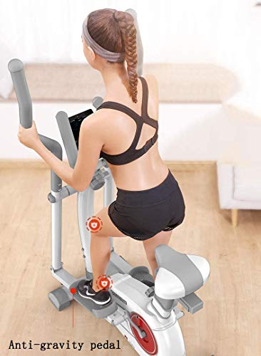 DEAR-JY Elípticas de Fitness de Control magnético 3 en 1 Máquina elíptica Cintas de Correr para Fitness Bicicletas Estáticas Space Walker Machine con Asiento Equipo de Gimnasia