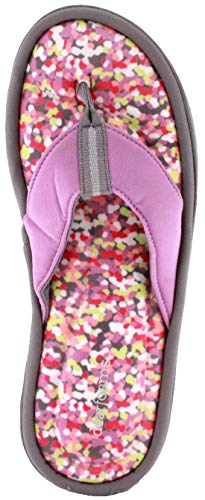 Dearfoams Women's Flip Flops - StepOut Recuperacion Black es un fantasico Chancla para Usar despues de Deporte o un Caminata Largo (Ripetide, Small)