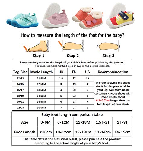 DEBAIJIA Bebé Primeros Pasos Zapatos 1-4 años Niños Niñas Infante Suave Suela Antideslizante Malla Transpirable Ligero 19 EU Amarillo (Tamaño de la etiqueta-15)