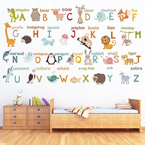 decalmile Alfabeto Adhesivo Decorativo Animales Pegatinas Pared Aula Habitación de Niños para Pared Vinilos Desmontable Niños Bebés Dormitorios Cuarto de Jugar Decoración decalmile Alfabeto Adhesivo Decorativo Animales Pegatinas Pared Aula Habitación de Niños para Pared Vinilos Desmontable Niños Bebés Dormitorios Cuarto de Jugar Decoración