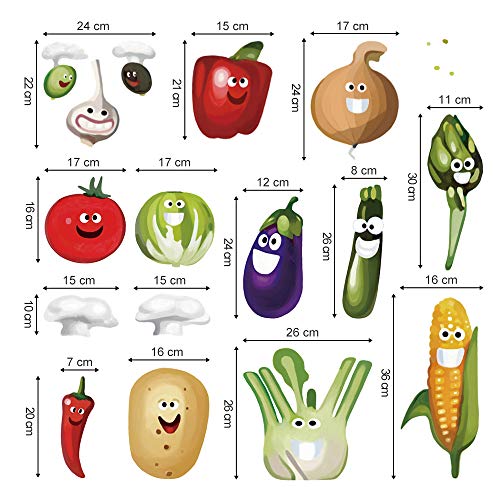 decalmile Vegetales Cocina Pegatinas Pared Desmontable Divertido Maíz Chile Fruta Vinilo Decorativos Adhesivos para Cocina Comedor decalmile Vegetales Cocina Pegatinas Pared Desmontable Divertido Maíz Chile Fruta Vinilo Decorativos Adhesivos para Cocina Comedor