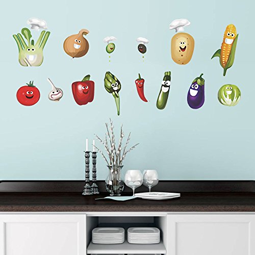 decalmile Vegetales Cocina Pegatinas Pared Desmontable Divertido Maíz Chile Fruta Vinilo Decorativos Adhesivos para Cocina Comedor decalmile Vegetales Cocina Pegatinas Pared Desmontable Divertido Maíz Chile Fruta Vinilo Decorativos Adhesivos para Cocina Comedor