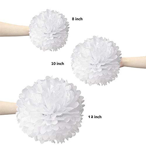 Decoración de Fiesta Pompom Flores,Abanicos de Papel Bola,Kit de Fiesta de Pompones,Papel para Colgar Bola Decoración,pompones de papel,Flores Decoracion Cumpleaños (18 set)