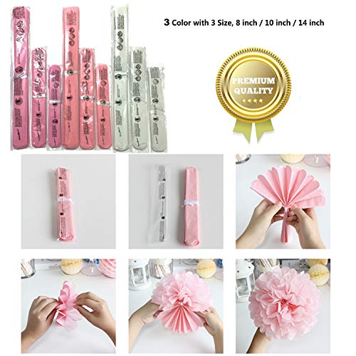 Decoración de Fiesta Pompom Flores,Abanicos de Papel Bola,Kit de Fiesta de Pompones,Papel para Colgar Bola Decoración,pompones de papel,Flores Decoracion Cumpleaños (18 set)