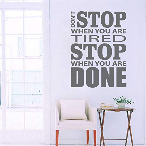Decoración de gimnasio con calcomanías de vinilo para pared no se detenga cita pegatinas de pared inspiración inspiradora cartel pegatinas de pared gimnasio fitness decoración de pared A5 57x77cm Decoración de gimnasio con calcomanías de vinilo para pared no se detenga cita pegatinas de pared inspiración inspiradora cartel pegatinas de pared gimnasio fitness decoración de pared A5 57x77cm