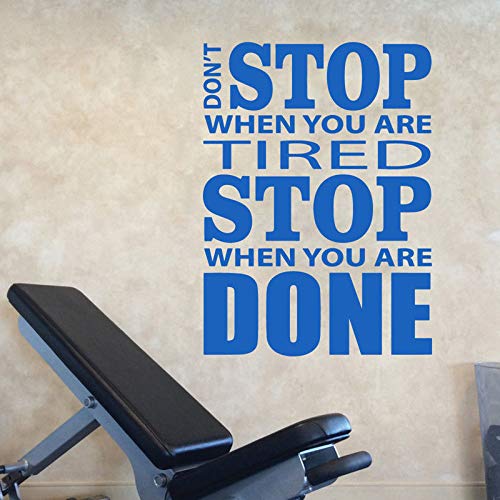 Decoración de gimnasio con calcomanías de vinilo para pared no se detenga cita pegatinas de pared inspiración inspiradora cartel pegatinas de pared gimnasio fitness decoración de pared A5 57x77cm Decoración de gimnasio con calcomanías de vinilo para pared no se detenga cita pegatinas de pared inspiración inspiradora cartel pegatinas de pared gimnasio fitness decoración de pared A5 57x77cm