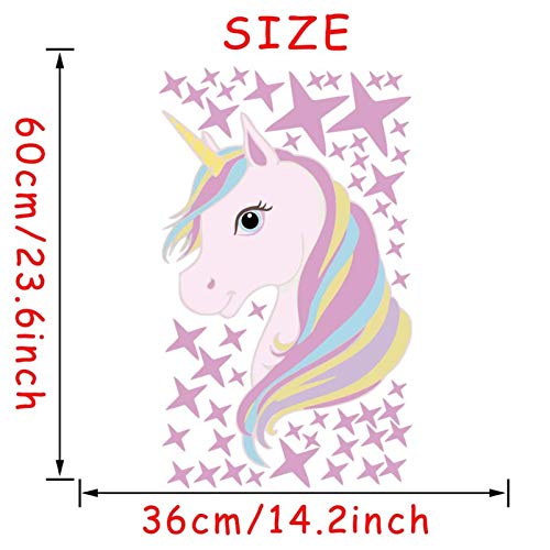 Decoración infantil de pared, unicornio impresión bling estrellas eliminación arte pegatinas DIY niños niñas dormitorio decoración mural de la pared (A) Decoración infantil de pared, unicornio impresión bling estrellas eliminación arte pegatinas DIY niños niñas dormitorio decoración mural de la pared (A)