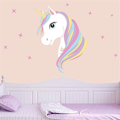 Decoración infantil de pared, unicornio impresión bling estrellas eliminación arte pegatinas DIY niños niñas dormitorio decoración mural de la pared (A) Decoración infantil de pared, unicornio impresión bling estrellas eliminación arte pegatinas DIY niños niñas dormitorio decoración mural de la pared (A)