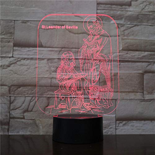 Decoraciones de navidad Sevilla San Leande 3D Light Touch 2019 niño creativo regalo para niños lámpara de mesa de regalo decoración de dormitorio de iglesia iluminación de atmósfera navideña DUYAO00
