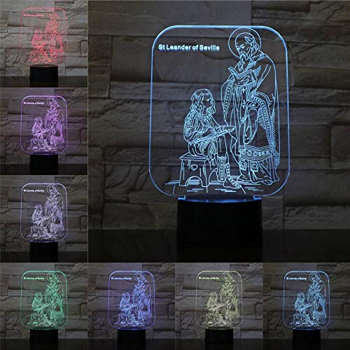 Decoraciones de navidad Sevilla San Leande 3D Light Touch 2019 niño creativo regalo para niños lámpara de mesa de regalo decoración de dormitorio de iglesia iluminación de atmósfera navideña DUYAO00