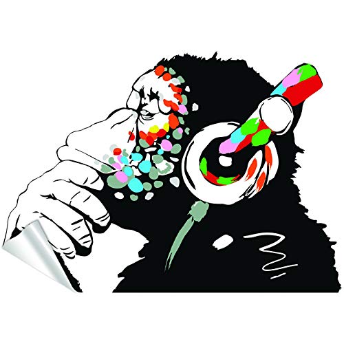 Decords Banksy Pensamiento Mono Pegatina Arte Vinilo Calle DJ Baksy Pared calcomanía Auriculares chimpancé música Thinker Graffiti Mural Boy Pegatinas Inteligentes Decords Banksy Pensamiento Mono Pegatina Arte Vinilo Calle DJ Baksy Pared calcomanía Auriculares chimpancé música Thinker Graffiti Mural Boy Pegatinas Inteligentes