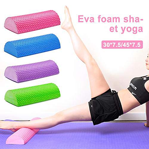 Dedeka Mitad Ronda Fitness Rodillo de Espuma EVA 30-45cm, Rodillo de Espuma semicircular para Masaje Muscular, Equipos de Yoga Pilates con Punto Flotante para masajes (Azul, 45cm)