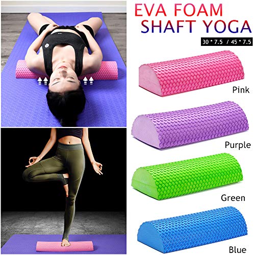 Dedeka Mitad Ronda Fitness Rodillo de Espuma EVA 30-45cm, Rodillo de Espuma semicircular para Masaje Muscular, Equipos de Yoga Pilates con Punto Flotante para masajes