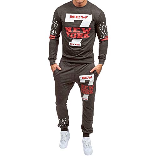 DEELIN Moda De Los Hombres Casual New York Printed Jersey Sudadera con Capucha Sudaderas con Capucha De Lazo Sudaderas Pantalones Juegos Deportivos CháNdal Traje