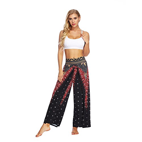 DEELIN Pantalones De Yoga para Mujer Estilo TailandéS ImpresióN Digital Pantalones Sueltos De Yoga Baggy Boho Aladdin Jumpsuit Harem Pants