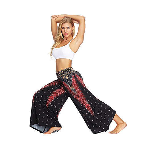 DEELIN Pantalones De Yoga para Mujer Estilo TailandéS ImpresióN Digital Pantalones Sueltos De Yoga Baggy Boho Aladdin Jumpsuit Harem Pants