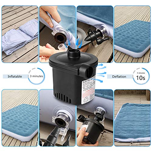 Deeplee Bomba de Aire Eléctrica, Inflador Bateria Recargable de llenado Rápido para Inflar Desinflar, Inflador Colchon Hinchable, 3 Boquillas Incluidas (Adaptador USB: 5V) Deeplee Bomba de Aire Eléctrica, Inflador Bateria Recargable de llenado Rápido para Inflar Desinflar, Inflador Colchon Hinchable, 3 Boquillas Incluidas (Adaptador USB: 5V)