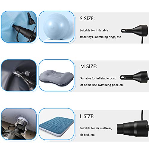 Deeplee Bomba de Aire Eléctrica, Inflador Bateria Recargable de llenado Rápido para Inflar Desinflar, Inflador Colchon Hinchable, 3 Boquillas Incluidas (Adaptador USB: 5V) Deeplee Bomba de Aire Eléctrica, Inflador Bateria Recargable de llenado Rápido para Inflar Desinflar, Inflador Colchon Hinchable, 3 Boquillas Incluidas (Adaptador USB: 5V)