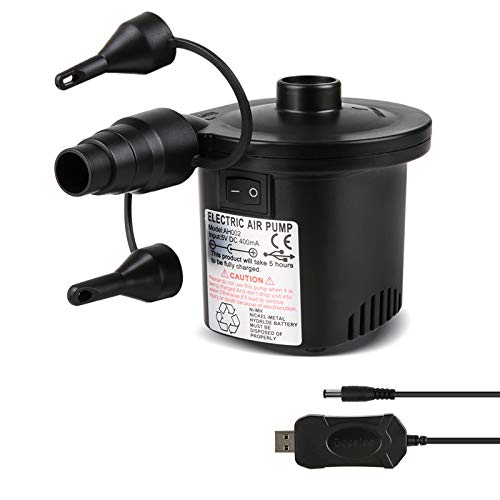 Deeplee Bomba de Aire Eléctrica, Inflador Bateria Recargable de llenado Rápido para Inflar Desinflar, Inflador Colchon Hinchable, 3 Boquillas Incluidas (Adaptador USB: 5V) Deeplee Bomba de Aire Eléctrica, Inflador Bateria Recargable de llenado Rápido para Inflar Desinflar, Inflador Colchon Hinchable, 3 Boquillas Incluidas (Adaptador USB: 5V)