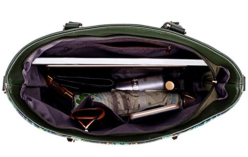DEERWORD Para mujer Bolsos bandolera Carteras de mano Bolsos totes Carteras de mano con asa Cuero 6pcs Set Verde DEERWORD Para mujer Bolsos bandolera Carteras de mano Bolsos totes Carteras de mano con asa Cuero 6pcs Set Verde