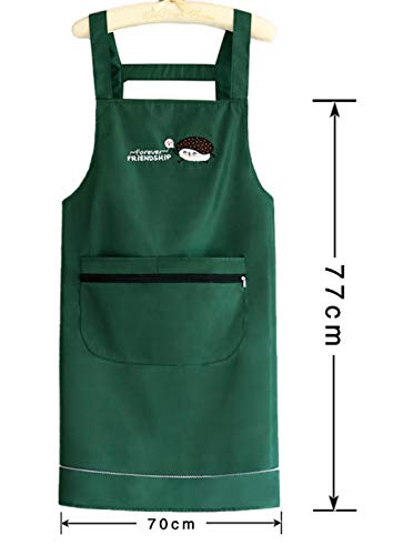 Delantal impermeable y a prueba de aceite, cocina casera, lindo delantal coreano japonés, delantal de trabajo de estilo nórdico a la moda para hombres y mujeres-Niña gris + bolsillo negro + mangas Delantal impermeable y a prueba de aceite, cocina casera, lindo delantal coreano japonés, delantal de trabajo de estilo nórdico a la moda para hombres y mujeres-Niña gris + bolsillo negro + mangas