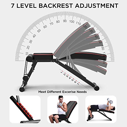 Delfy Banco de Pesas Ajustable Entrenamiento en el hogar Gimnasio Levantamiento de Pesas Siéntese Banco de Abdominales Inclinación Plana Disminución Banco de Ejercicios Multiusos Delfy Banco de Pesas Ajustable Entrenamiento en el hogar Gimnasio Levantamiento de Pesas Siéntese Banco de Abdominales Inclinación Plana Disminución Banco de Ejercicios Multiusos