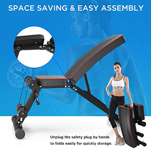 Delfy Banco de Pesas Ajustable Entrenamiento en el hogar Gimnasio Levantamiento de Pesas Siéntese Banco de Abdominales Inclinación Plana Disminución Banco de Ejercicios Multiusos Delfy Banco de Pesas Ajustable Entrenamiento en el hogar Gimnasio Levantamiento de Pesas Siéntese Banco de Abdominales Inclinación Plana Disminución Banco de Ejercicios Multiusos