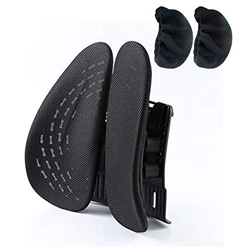 Delgeo Cojín Lumbar Soporte para la Espalda Lumbar ergonómico Cojín de Soporte Lumbar para Silla de Oficina Coche corrije la Postura Alivia el Dolor Lumbar(Negro)