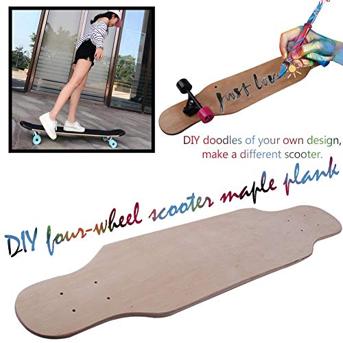 delibett Monopatín cruiser, monopatín completo, mini longboard de madera de arce en estilo vintage, tabla de skate para manualidades, 80 cm delibett Monopatín cruiser, monopatín completo, mini longboard de madera de arce en estilo vintage, tabla de skate para manualidades, 80 cm