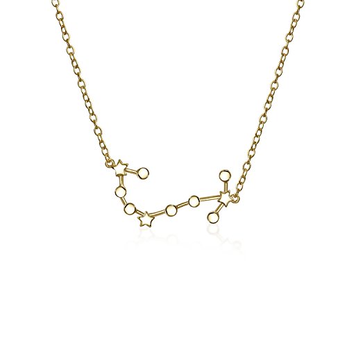 Delicada astrología celestial Zodiac Scorpio Constelación Estrellas Collar para Mujeres Para Adolescente 14KT Oro Plateado Plata esterlina