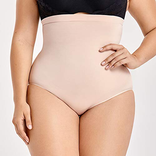 DELIMIRA Braga Faja Reductora sin Costura Braguita Moldeadora de Cintura Alta para Mujer Beige 56-58