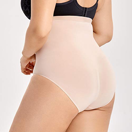 DELIMIRA Braga Faja Reductora sin Costura Braguita Moldeadora de Cintura Alta para Mujer Beige 56-58 DELIMIRA Braga Faja Reductora sin Costura Braguita Moldeadora de Cintura Alta para Mujer Beige 56-58