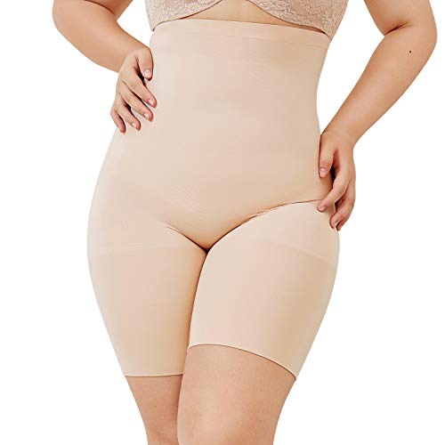 DELIMIRA Faja Reductora Ropa Interior Cintura Alta Pantalones Moldeadores para Mujer Beige 52-54