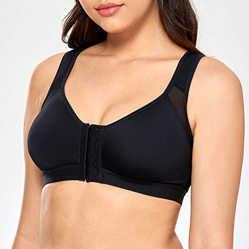 DELIMIRA - Sujetador Corrector de Postura con Soporte de Espalda en X para Mujer Negro 95B DELIMIRA - Sujetador Corrector de Postura con Soporte de Espalda en X para Mujer Negro 95B