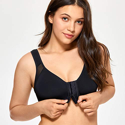 DELIMIRA - Sujetador Corrector de Postura con Soporte de Espalda en X para Mujer Negro 95B DELIMIRA - Sujetador Corrector de Postura con Soporte de Espalda en X para Mujer Negro 95B