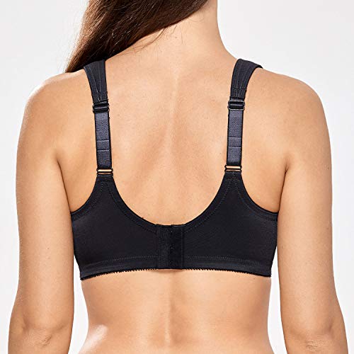 DELIMIRA - Sujetador Reductor sin Aros Encaje para Tallas Grandes para Mujer Negro 95G DELIMIRA - Sujetador Reductor sin Aros Encaje para Tallas Grandes para Mujer Negro 95G